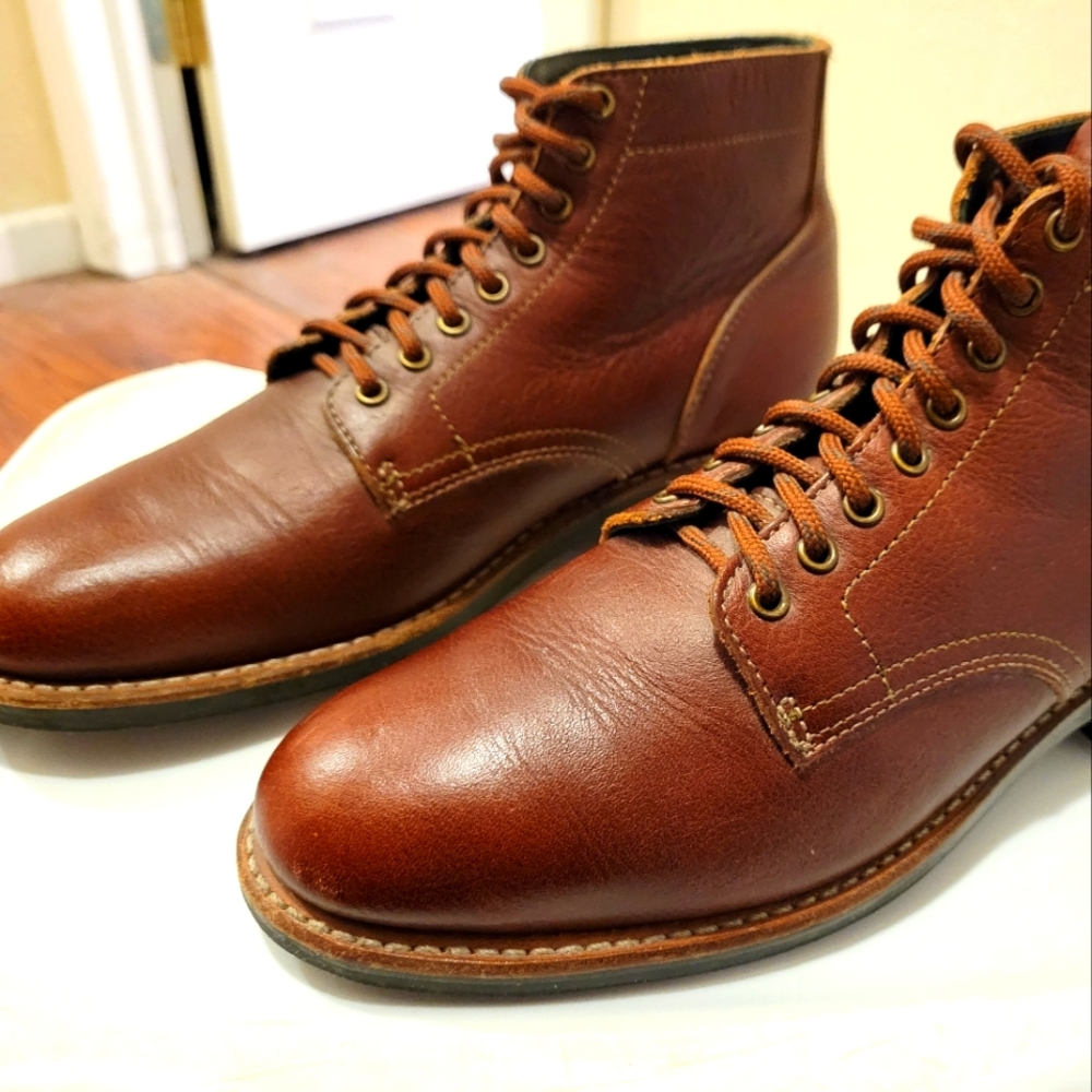Thursday Boot Company Chestnut Leather Lace-Up Boots